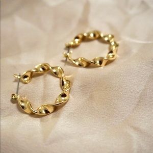 Vintage Style twisted mini hoops.